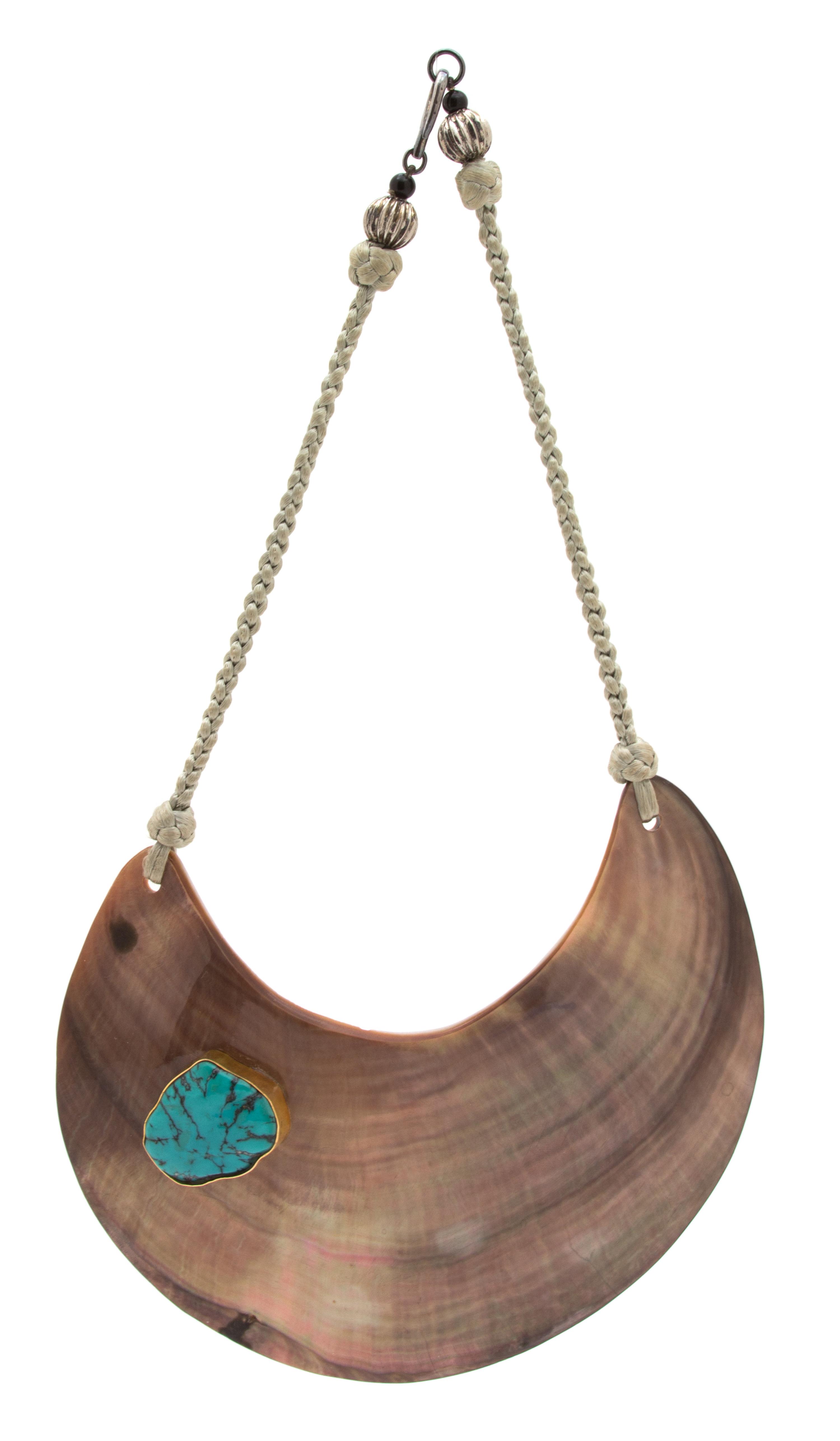 A Kai-Yin Lo Abolone and Turquoise Collar Necklace, 14".