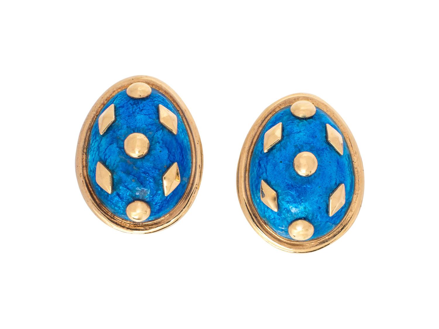 Tiffany & Co., Schlumberger, Blue Enamel Earclips