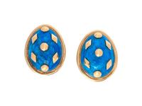 Tiffany & Co., Schlumberger, Blue Enamel Earclips