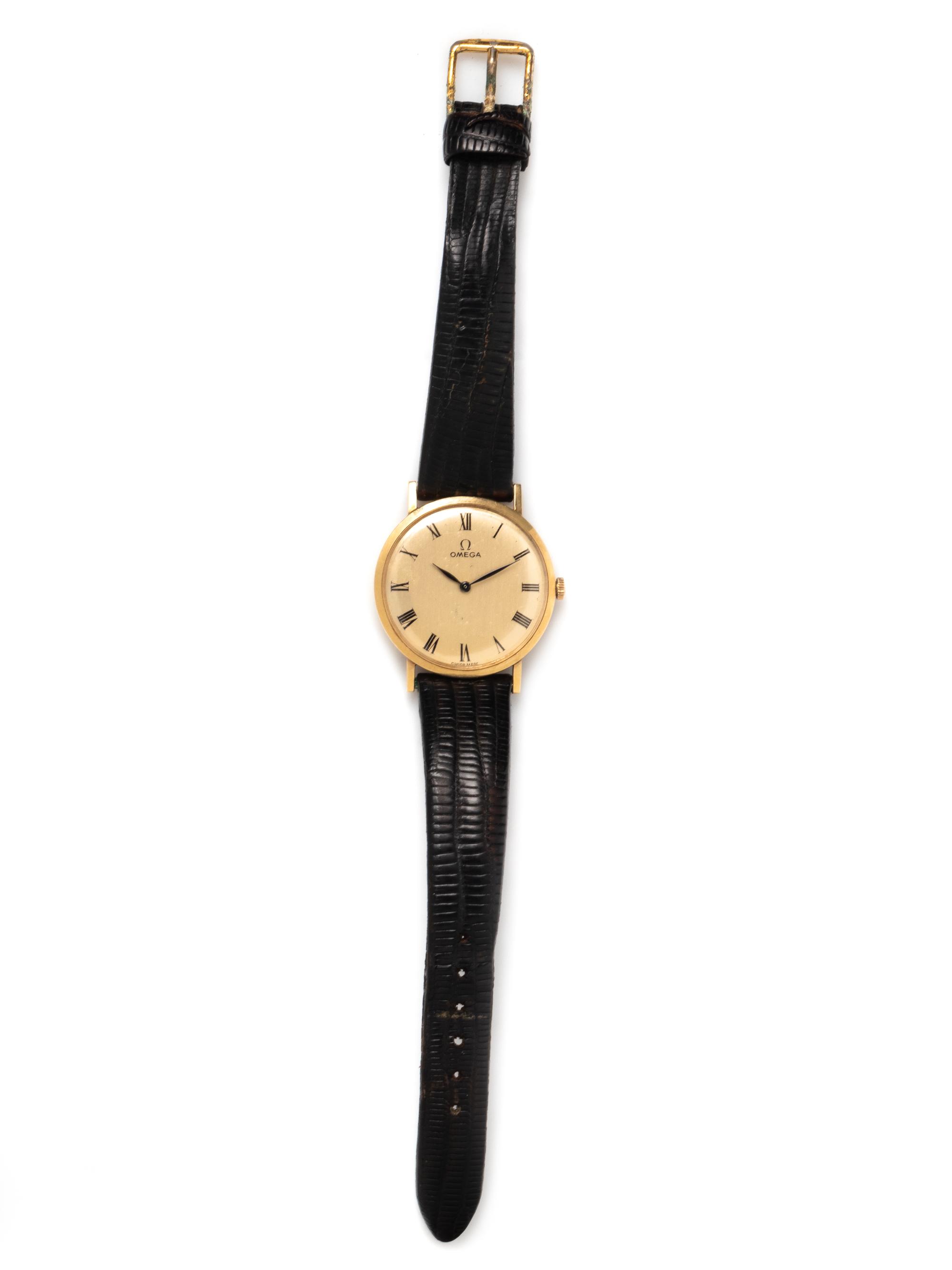 OMEGA, YELLOW GOLD WATCH