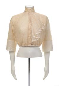 Jacques Doucet Sheer Lace and Cotton Blouse, 1910-20s Haute Couture No size label