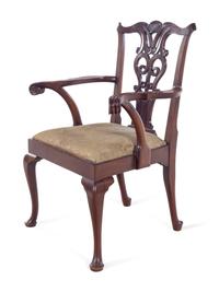 A Chippendale Style Shell-Carved Mahogany Armchair