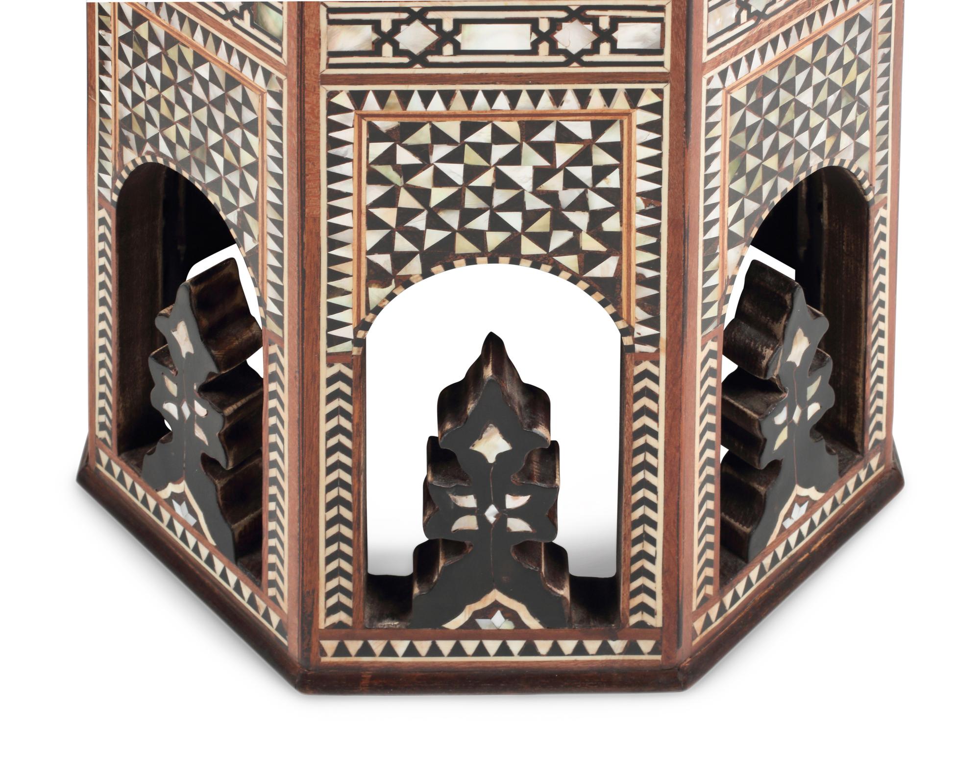 A Pair of Moorish Style Marquetry Octagonal Tables