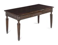 An Italian Walnut Low Table with glass top