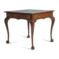 A Chippendale Style Mahogany Games Table Inset with Needlepoint Top