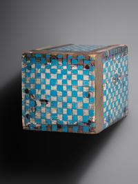 Box with Blue Checkerboard