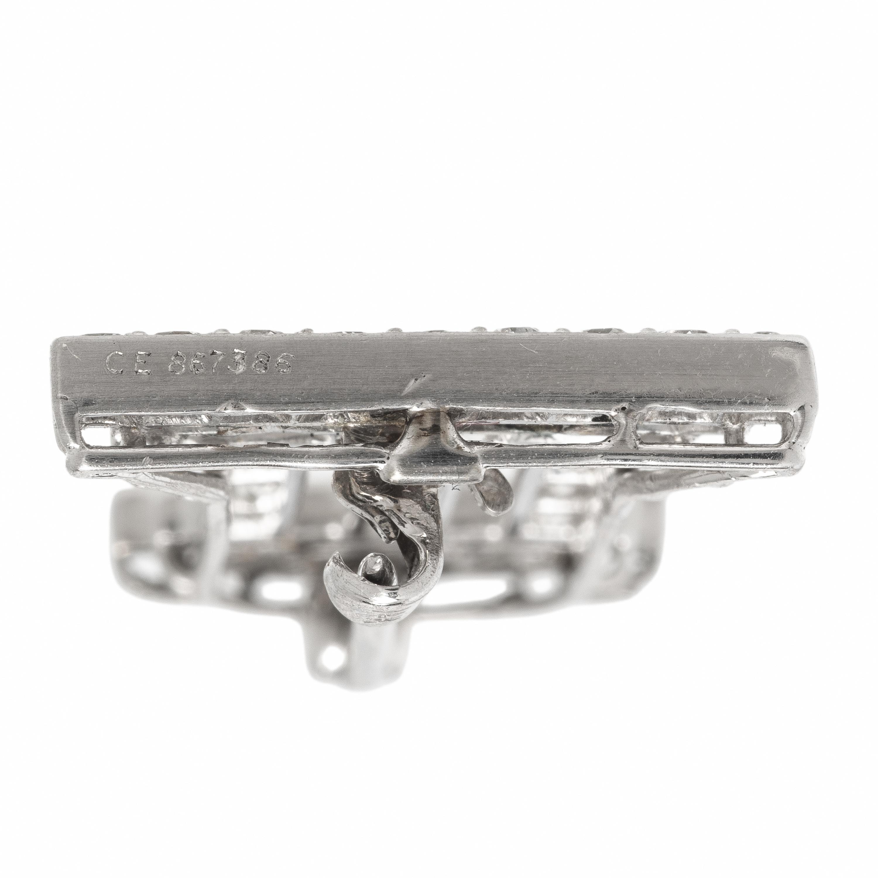 Art Deco, French, Diamond and Platinum Architectural Brooch
