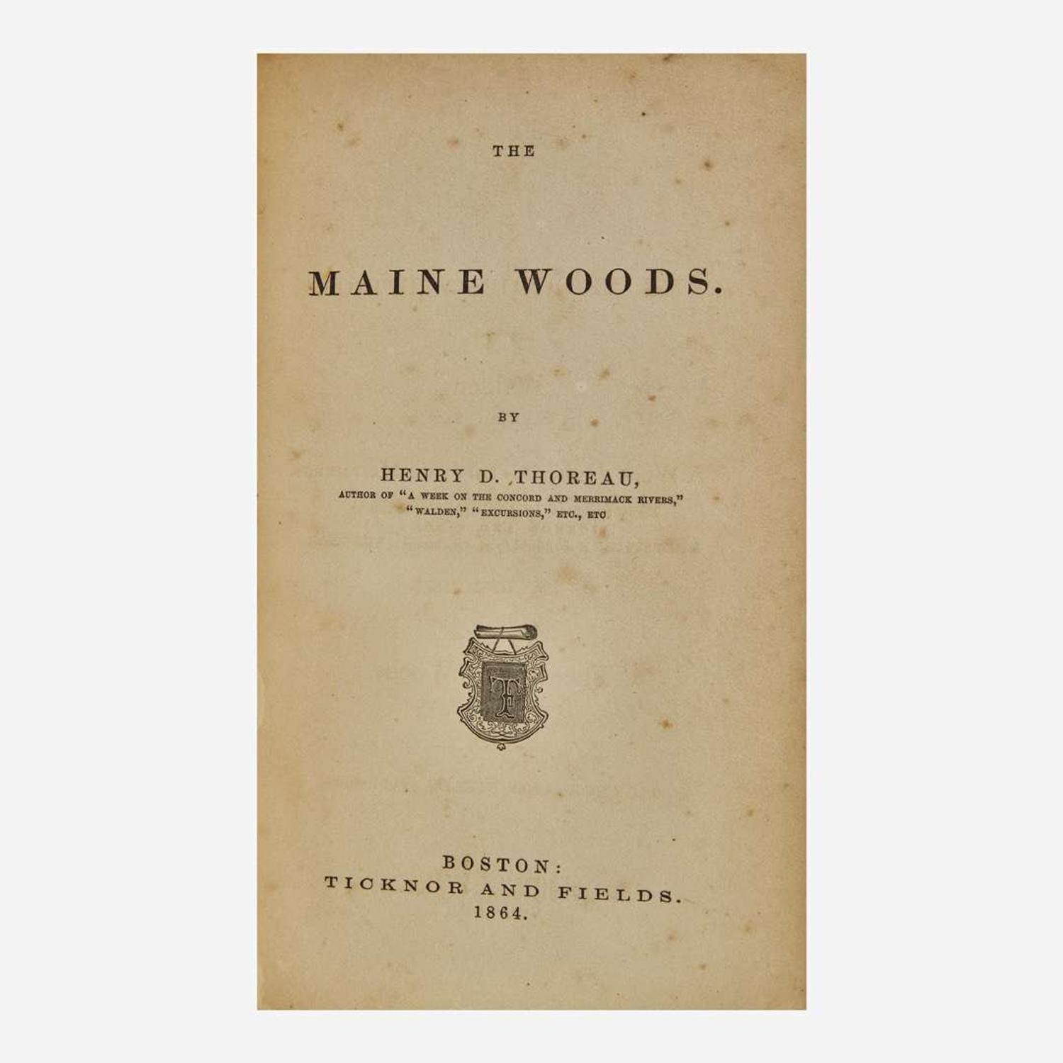 [Literature] Thoreau, Henry D. The Maine Woods