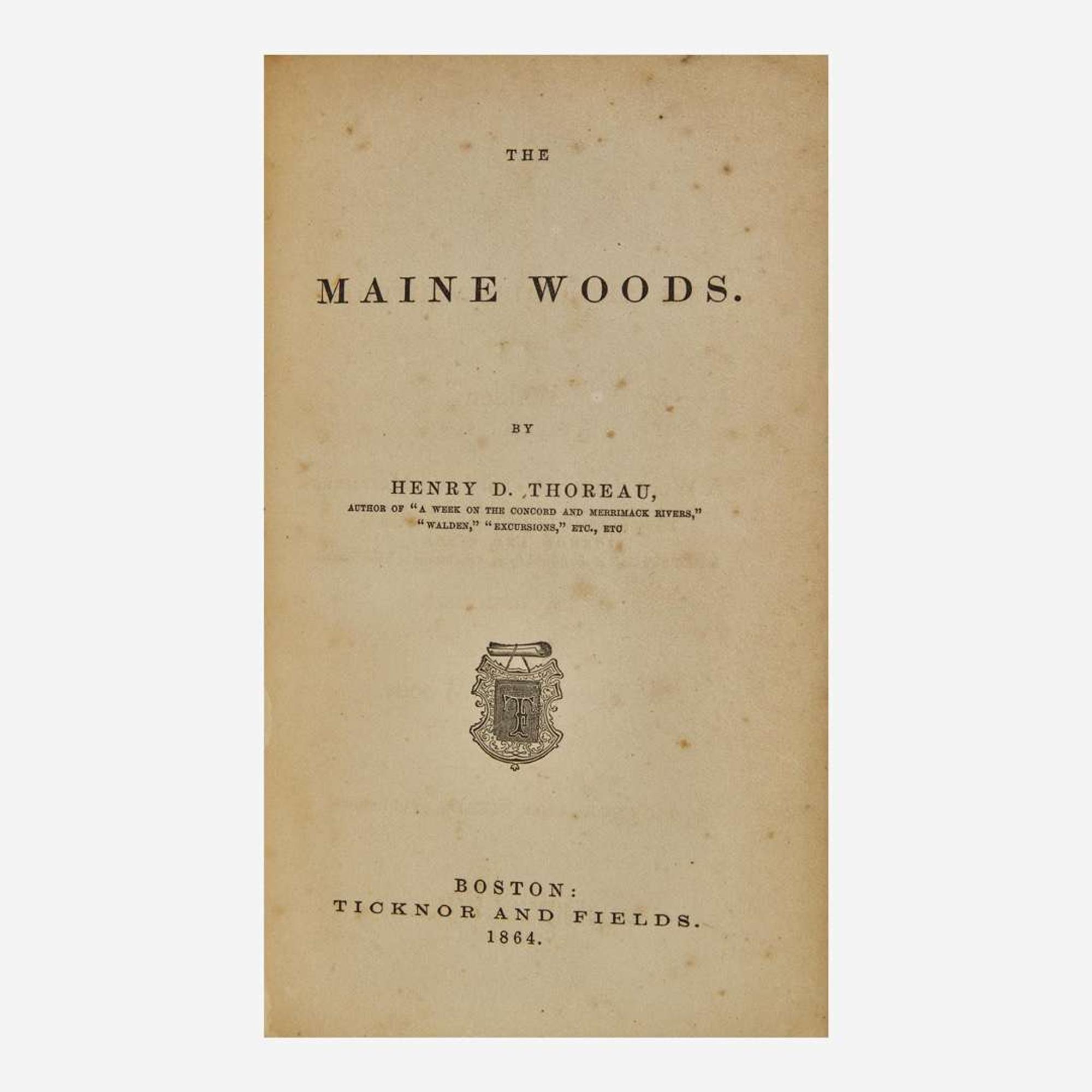 [Literature] Thoreau, Henry D. The Maine Woods
