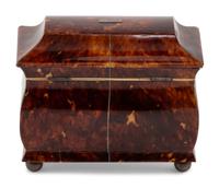 A Regency Tortoise Shell Tea Caddy