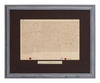 [NEW YORK]. Colonial-era manuscript indentures for property near Wall Street, 1694-1743.