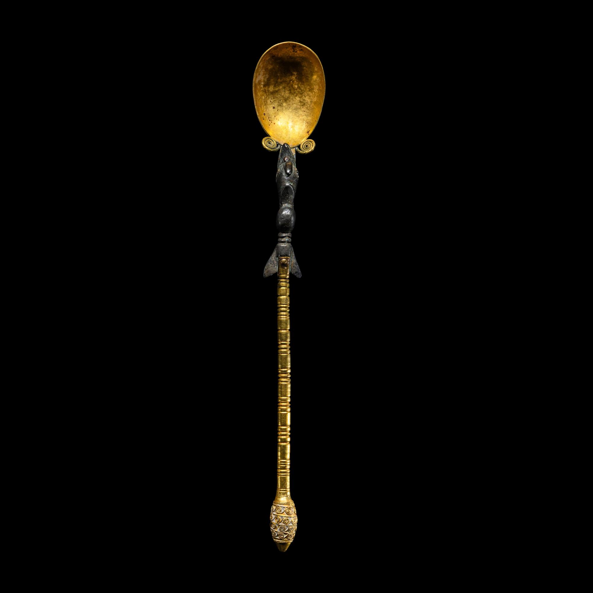 A Roman Gold and Silver Liturgical Spoon