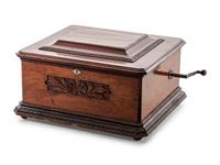A Criterion Walnut Music Box with Ten Discs