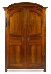 A Louis XV Style Walnut Armoire Height 84 x width 52 1/2 x depth 22 inches. — 19TH CENTURY