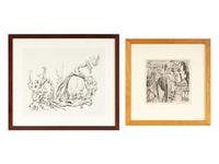 European Landscape , 1942 and City Landscape , 1943 (two works)