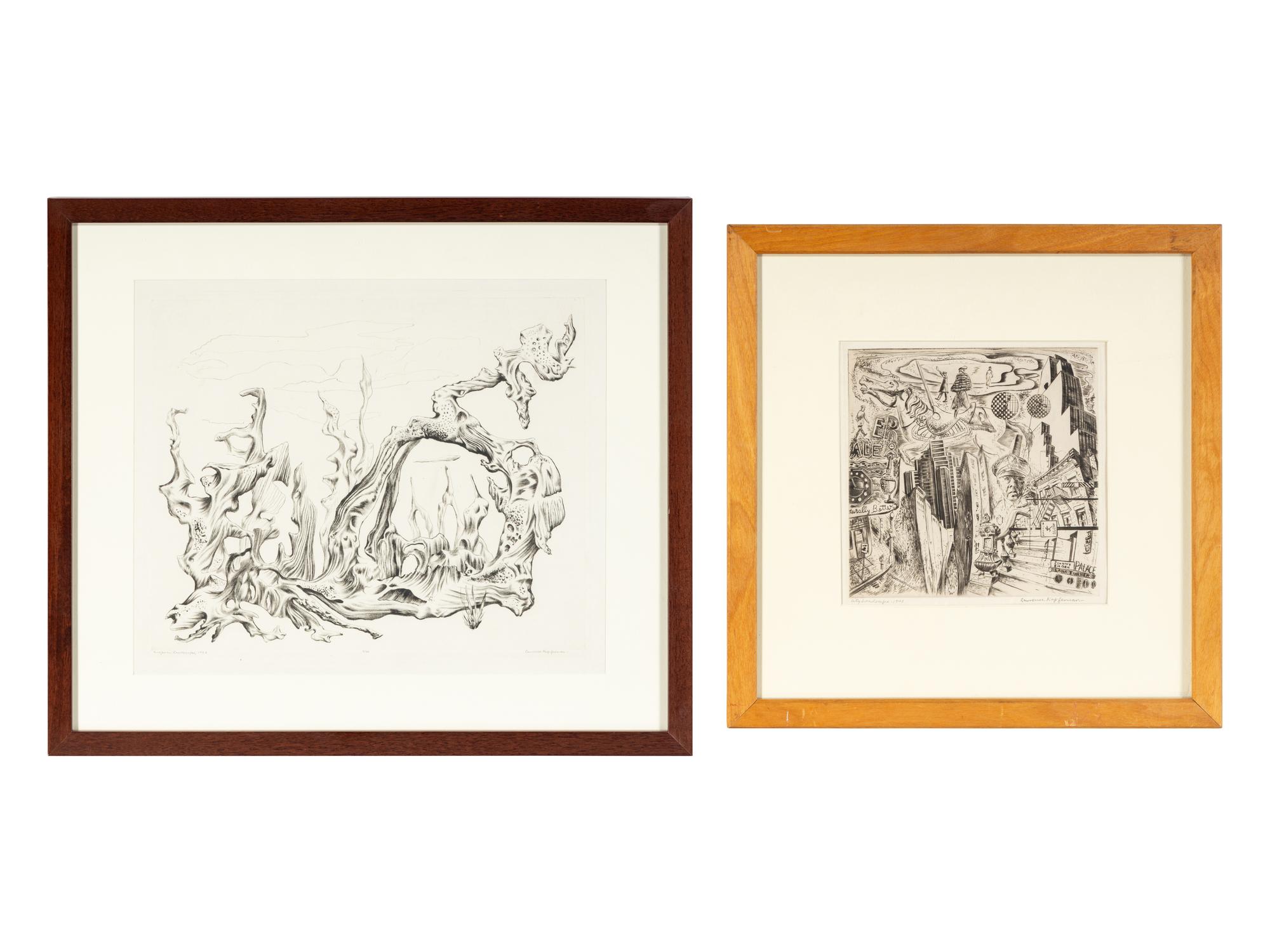 European Landscape , 1942 and City Landscape , 1943 (two works)