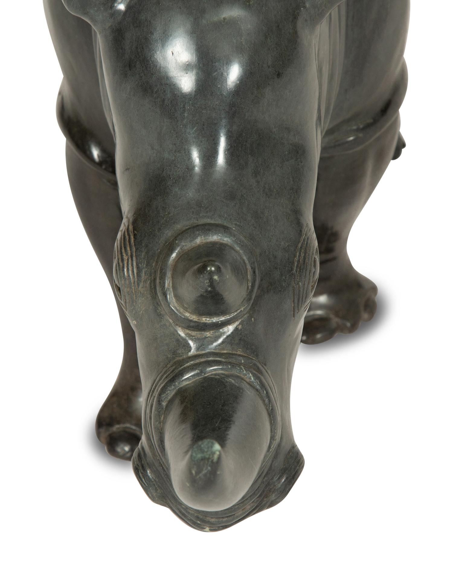 A Carved Stone Model of a Rhinoceros