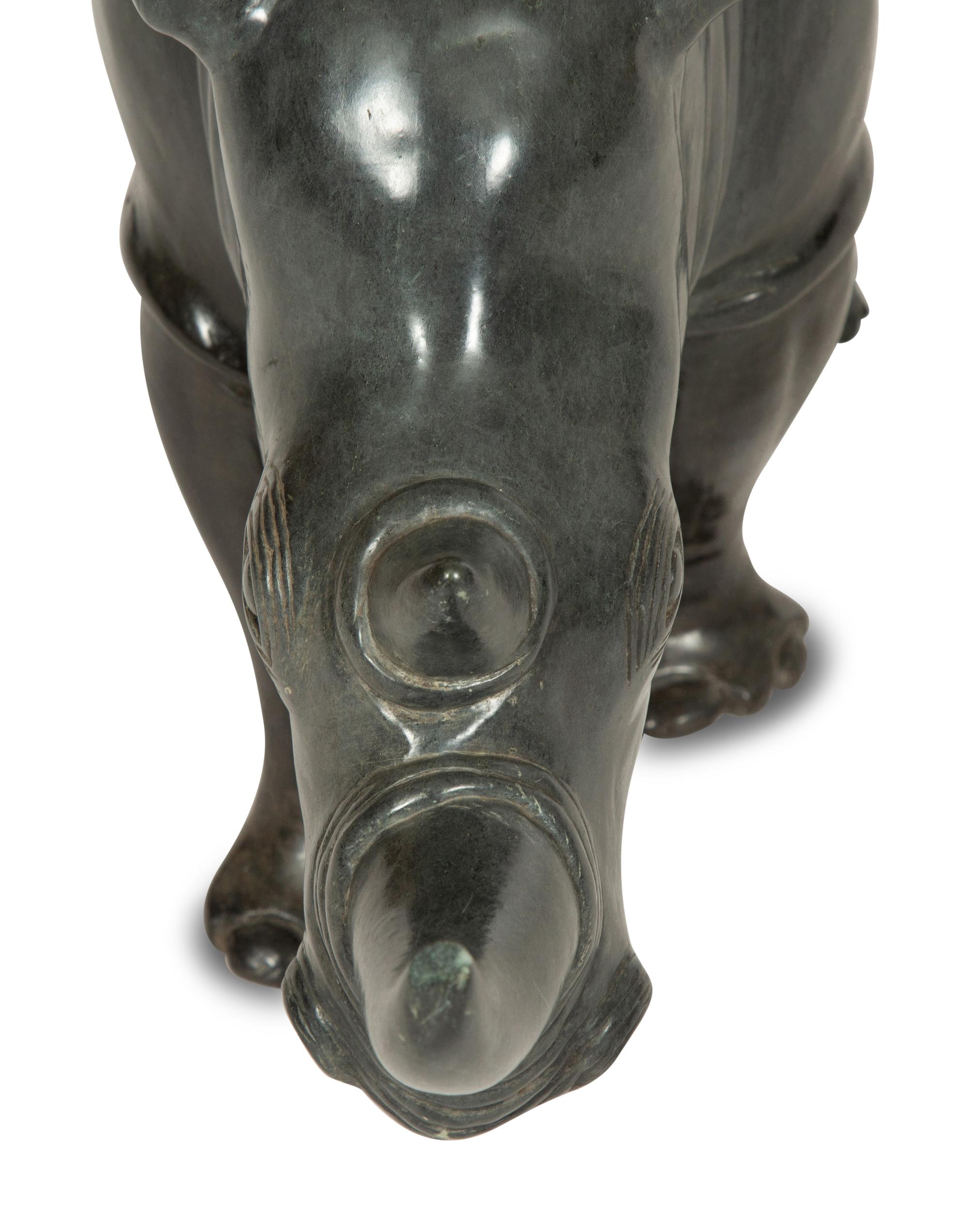 A Carved Stone Model of a Rhinoceros