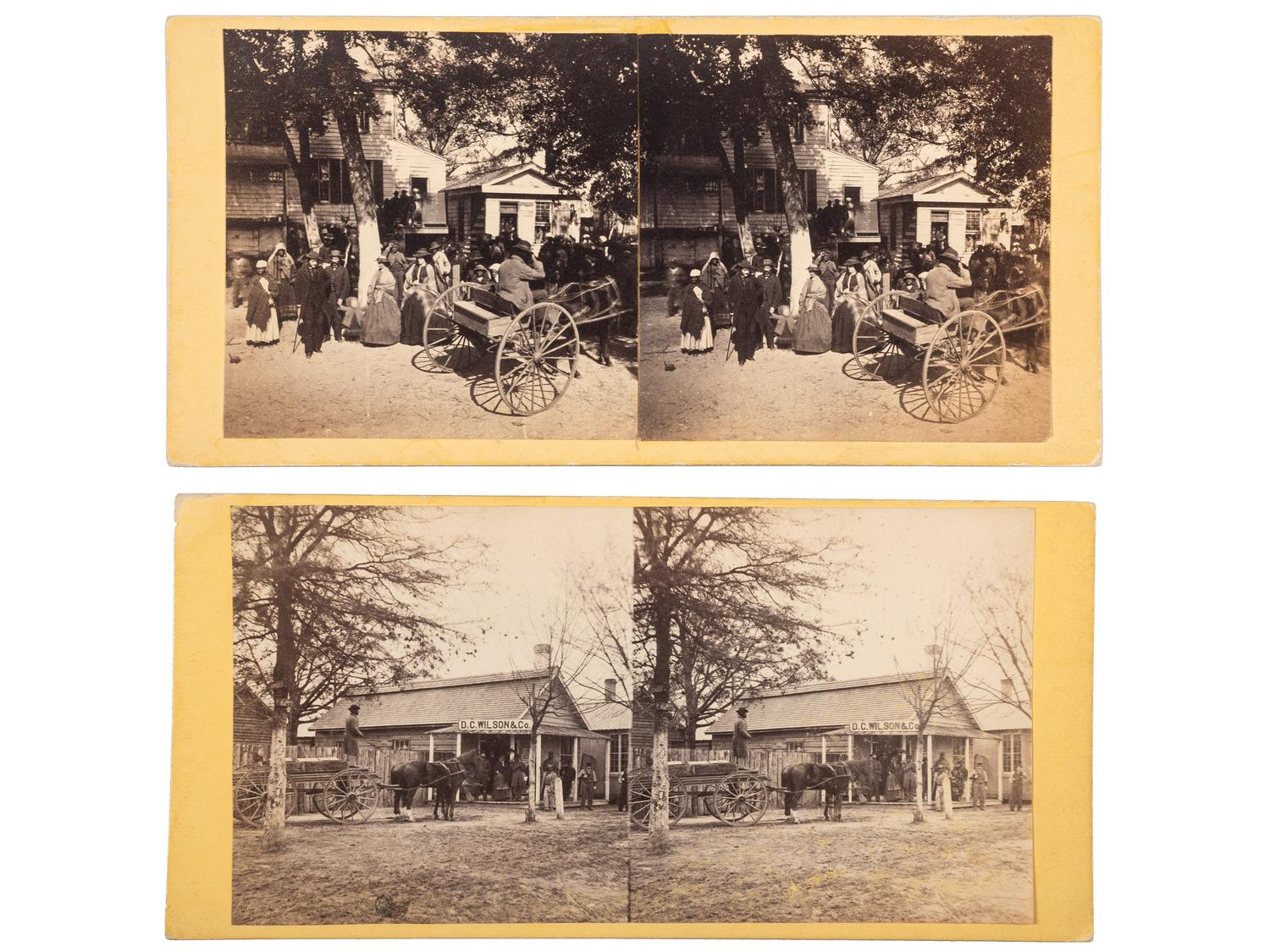 [CIVIL WAR]. COOLEY, Sam A., photographer. A group of 2 stereoviews with African American subject matter.