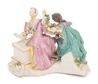 A Meissen Porcelain Figural Group of a Shepherd and Shepherdess