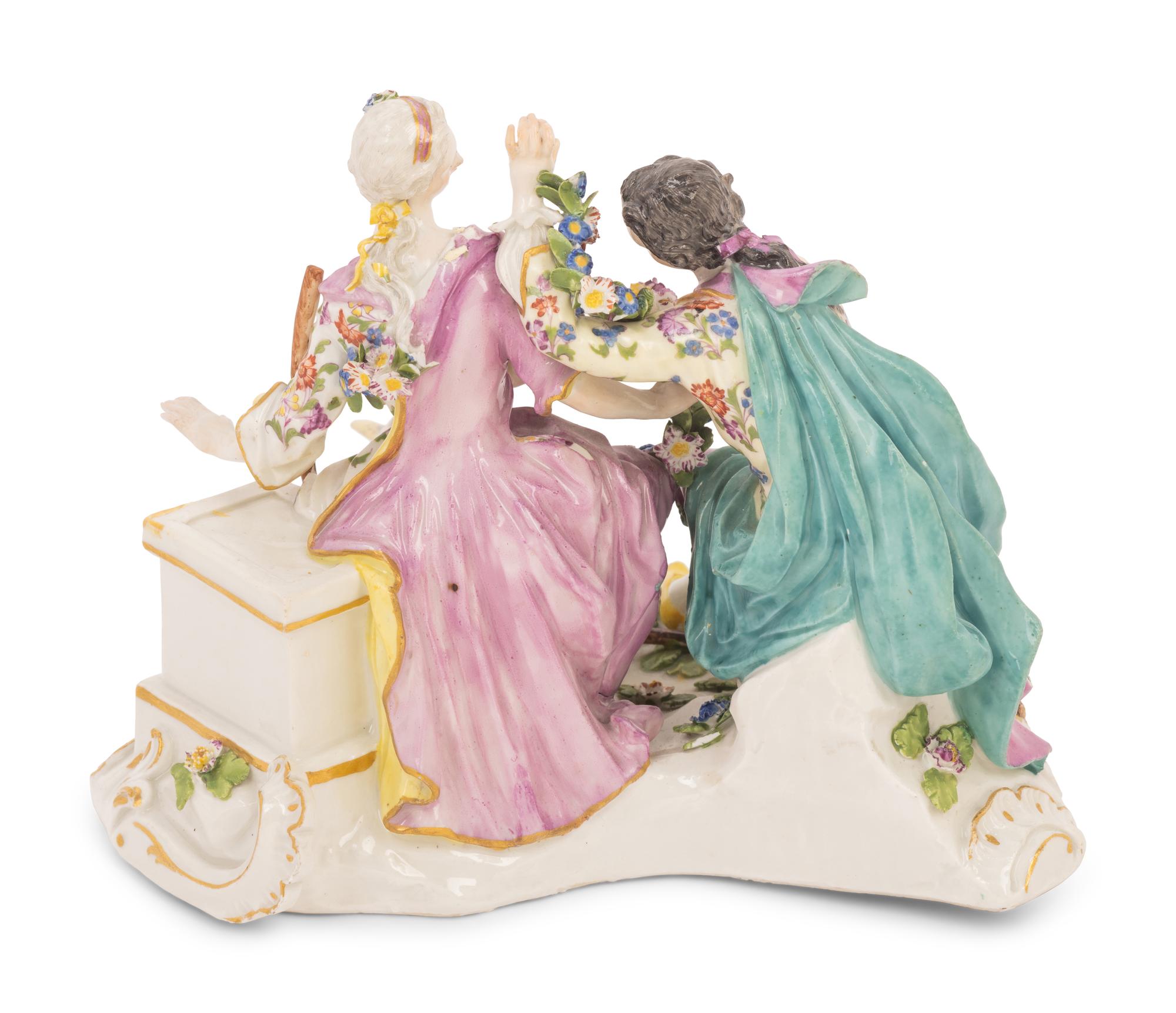 A Meissen Porcelain Figural Group of a Shepherd and Shepherdess