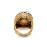 CULTURED BAROQUE PEARL AND DIAMOND RING