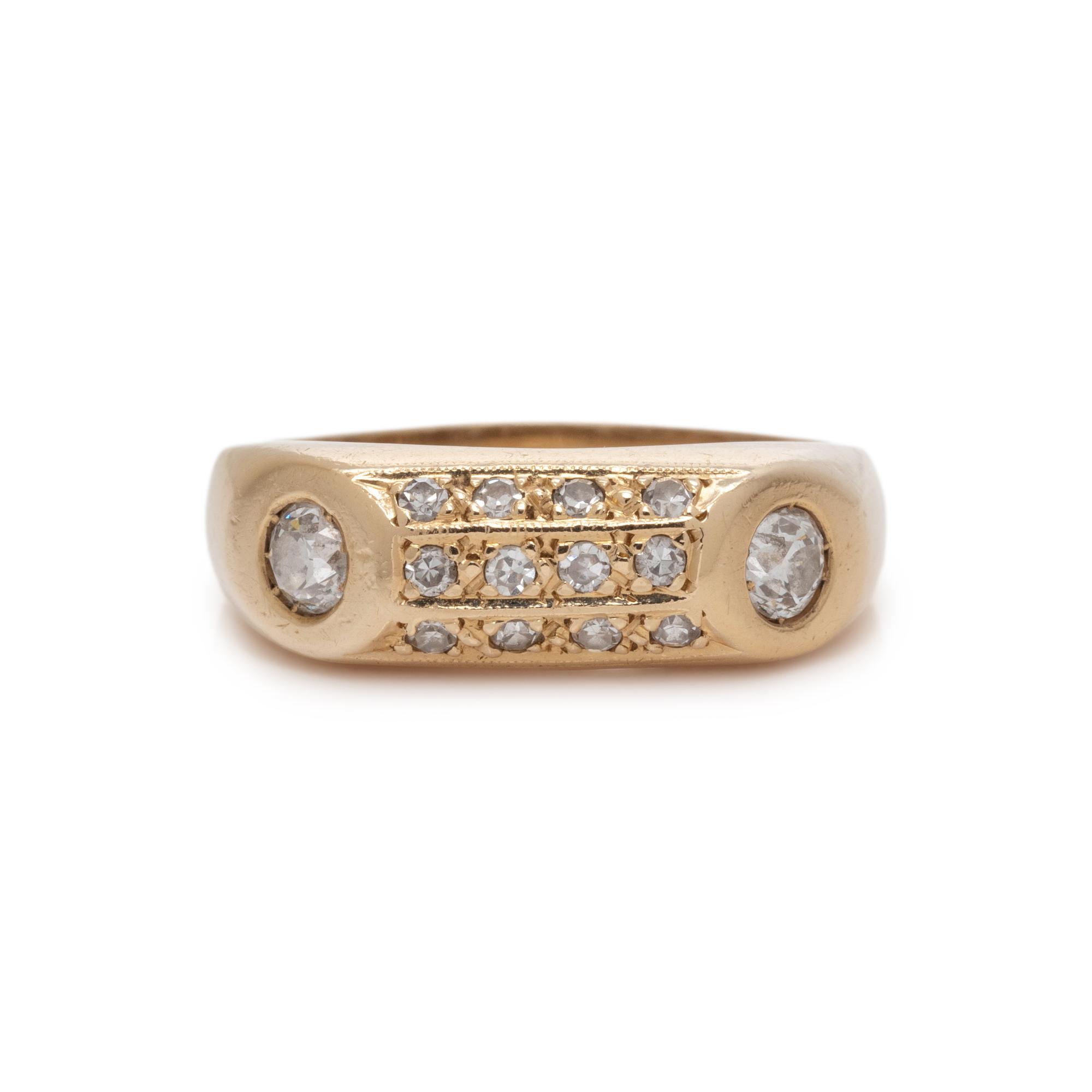 COLLECTION OF YELLOW GOLD AND DIAMOND RINGS