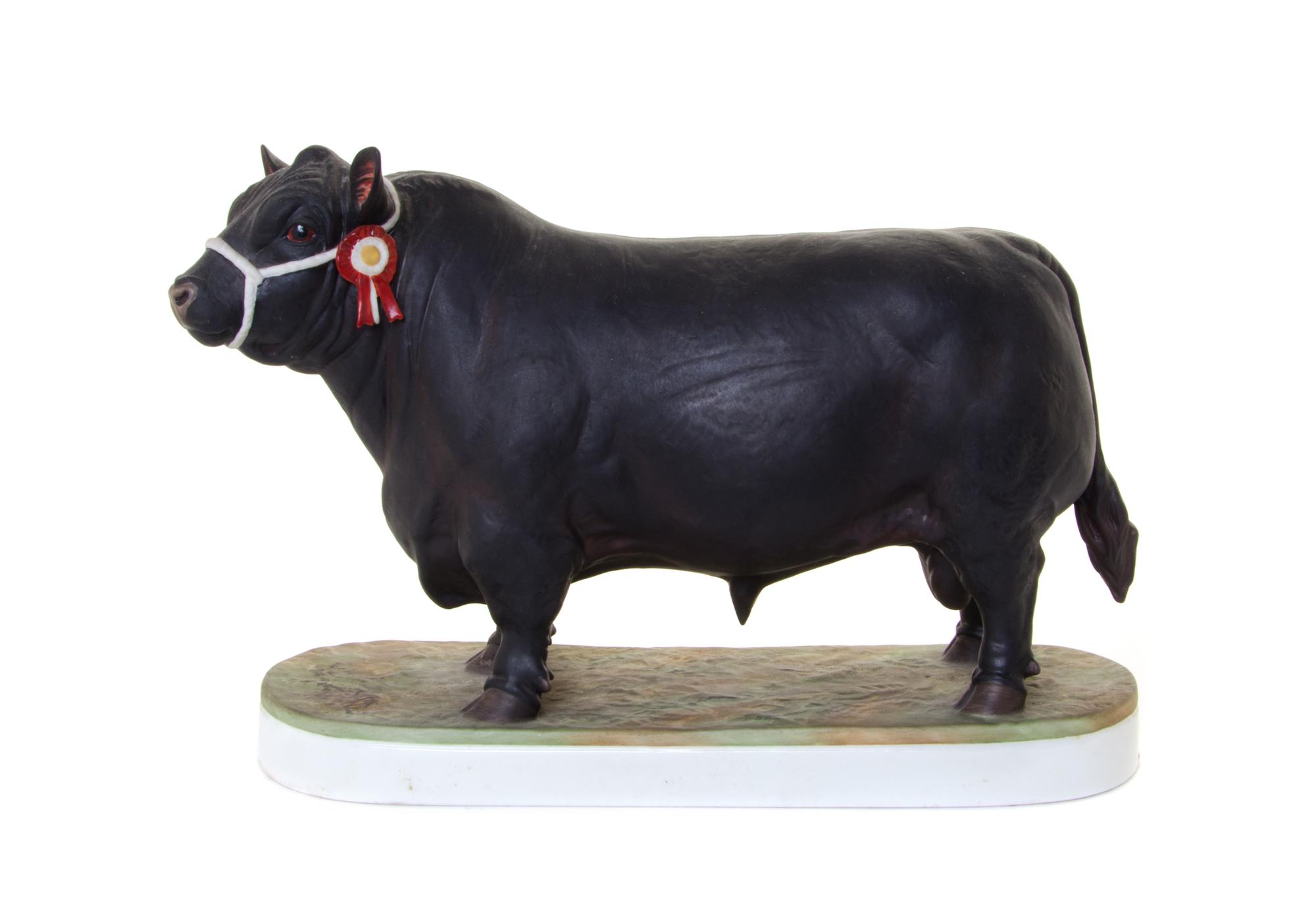 A Royal Worcester Porcelain Model of a Bull Width 10 inches. — MODELED BY DORIS LINDNER