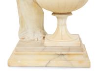 An Italian Carved Alabaster Figural Lamp