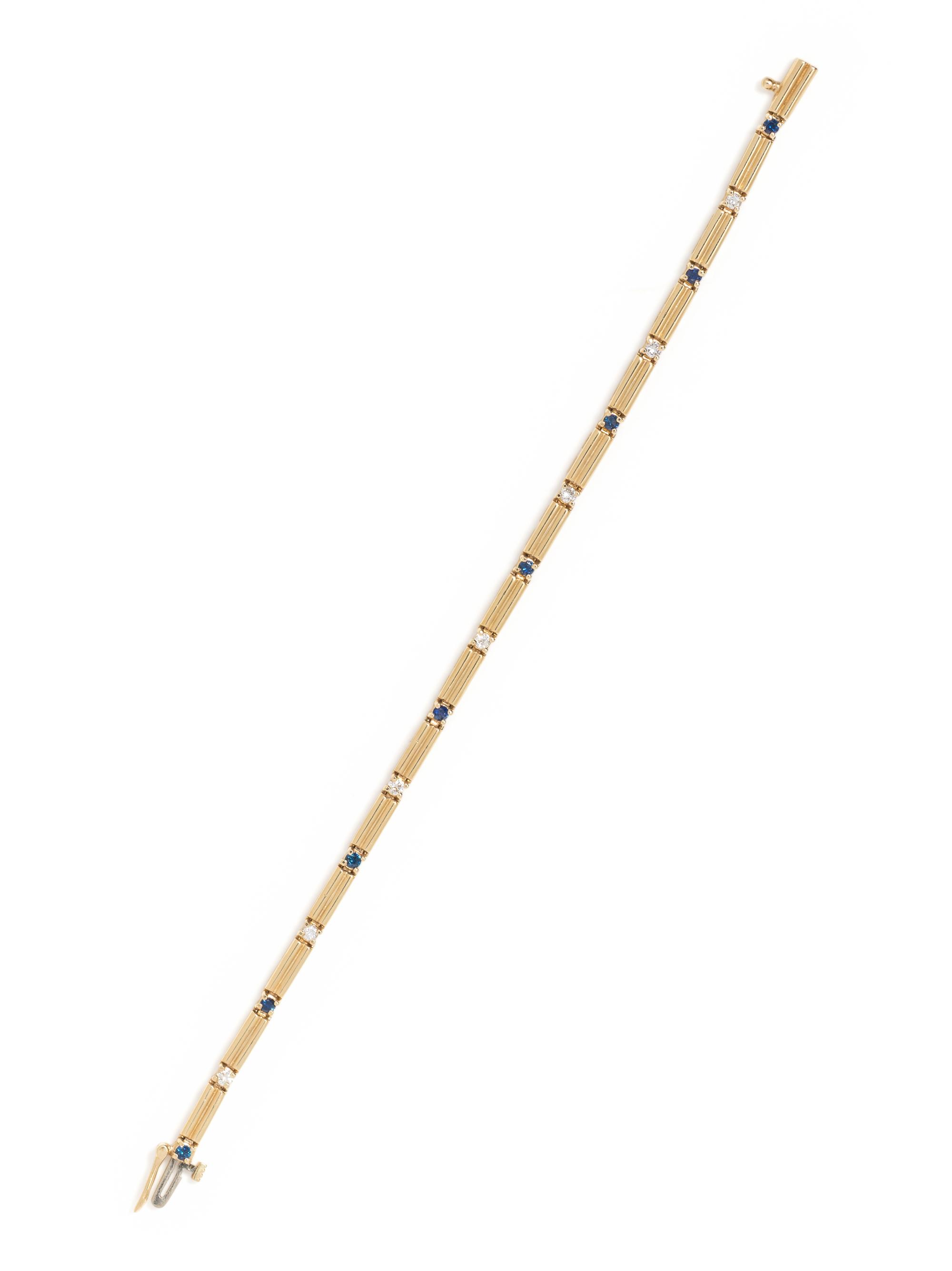 YELLOW GOLD, DIAMOND AND SAPPHIRE BRACELET