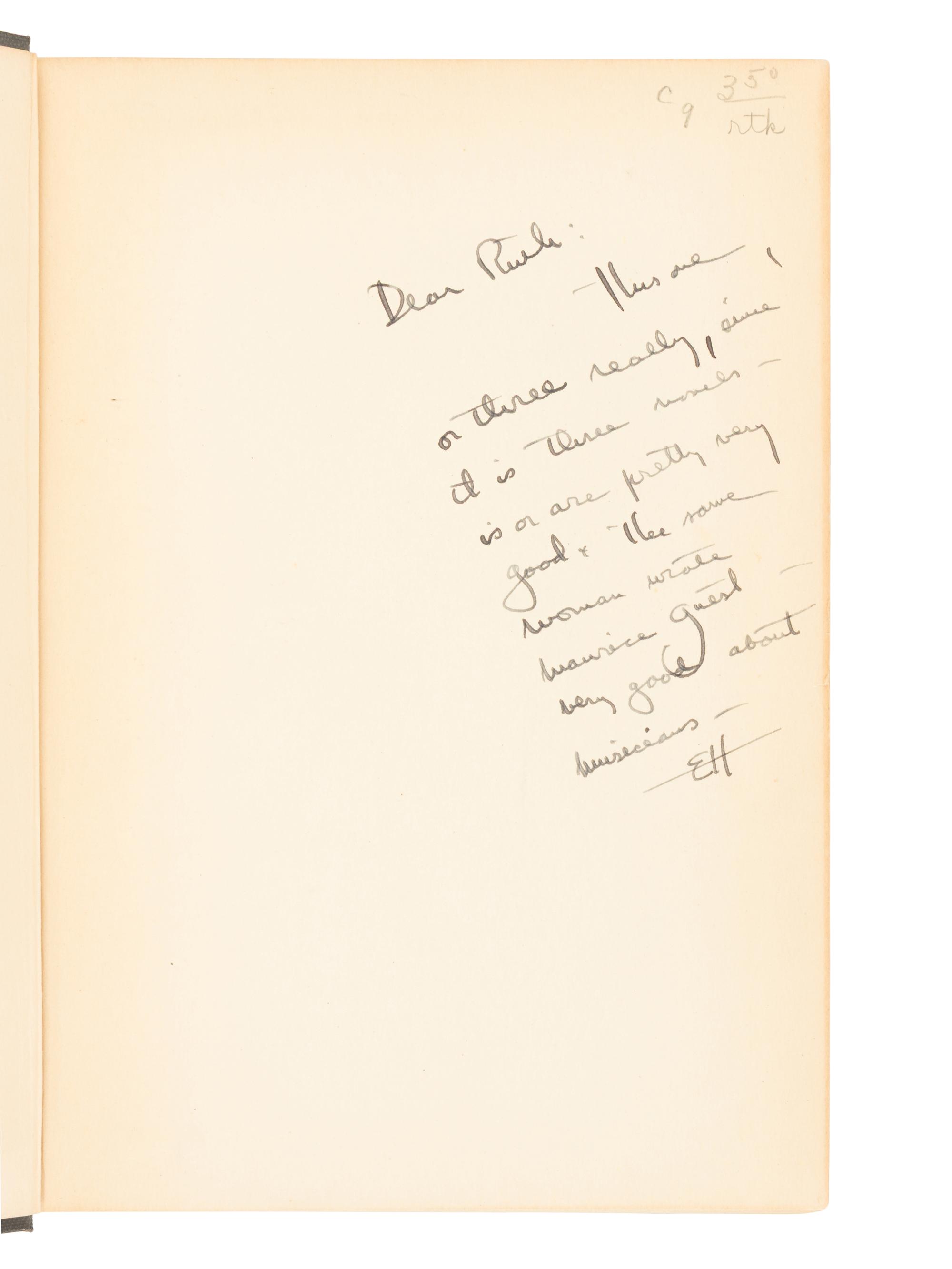 [HEMINGWAY, Ernest (1899-1961)]. RICHARDSON, Ethel Florence Lindesay ("Henry Handel Richardson") (1870-1946). The Fortunes of Richard Mahony. New York: W.W. Norton & Company, Inc., 1931.