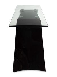 A Contemporary Lacquered Mahogany and Glass Console or Dressing Table