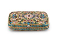 A Russian Silver-Gilt and Shaded Enamel Change Purse