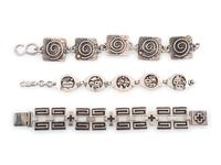 Navajo and Pueblo Sterling Silver Link Bracelets