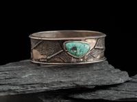 Silver and Turquoise Bangle Bracelet