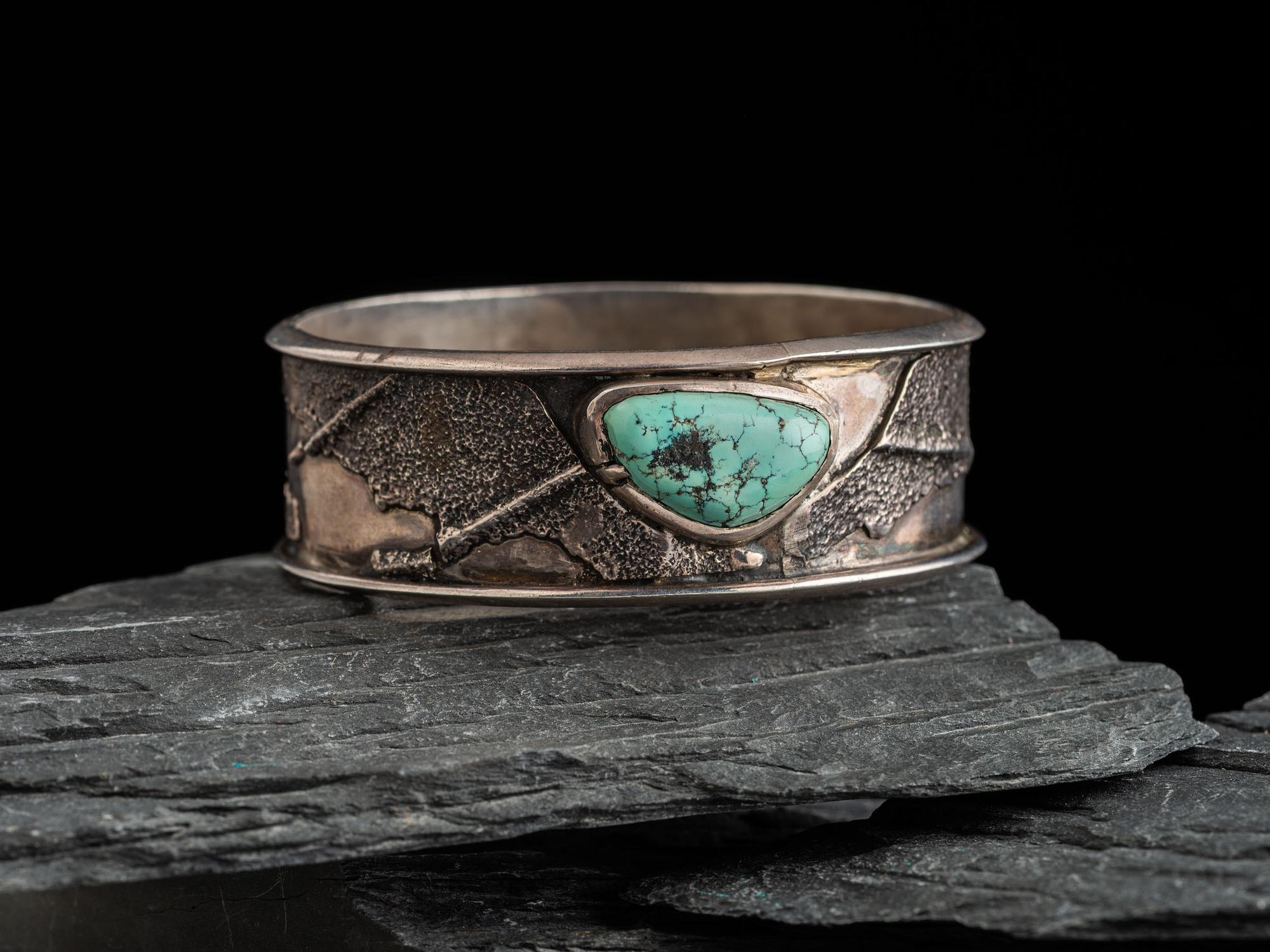 Silver and Turquoise Bangle Bracelet