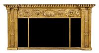 An American Neoclassical Giltwood Mirror Height 36 1/4 x width 70 1/2 inches. — LATE 19TH CENTURY
