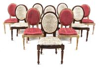 An Assembled Suite of Ten Louis XVI Style Dining Chairs Height 3 1/4 inches. — Joe Turner