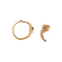 A Greek Gold Earring and Gold Lion Earring Fragment