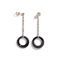 DIAMOND AND ONYX EARRINGS
