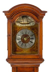 A Dutch Walnut Tall Case Clock Height 82 7/8 x width 22 x depth 13 inches. — 18TH CENTURY