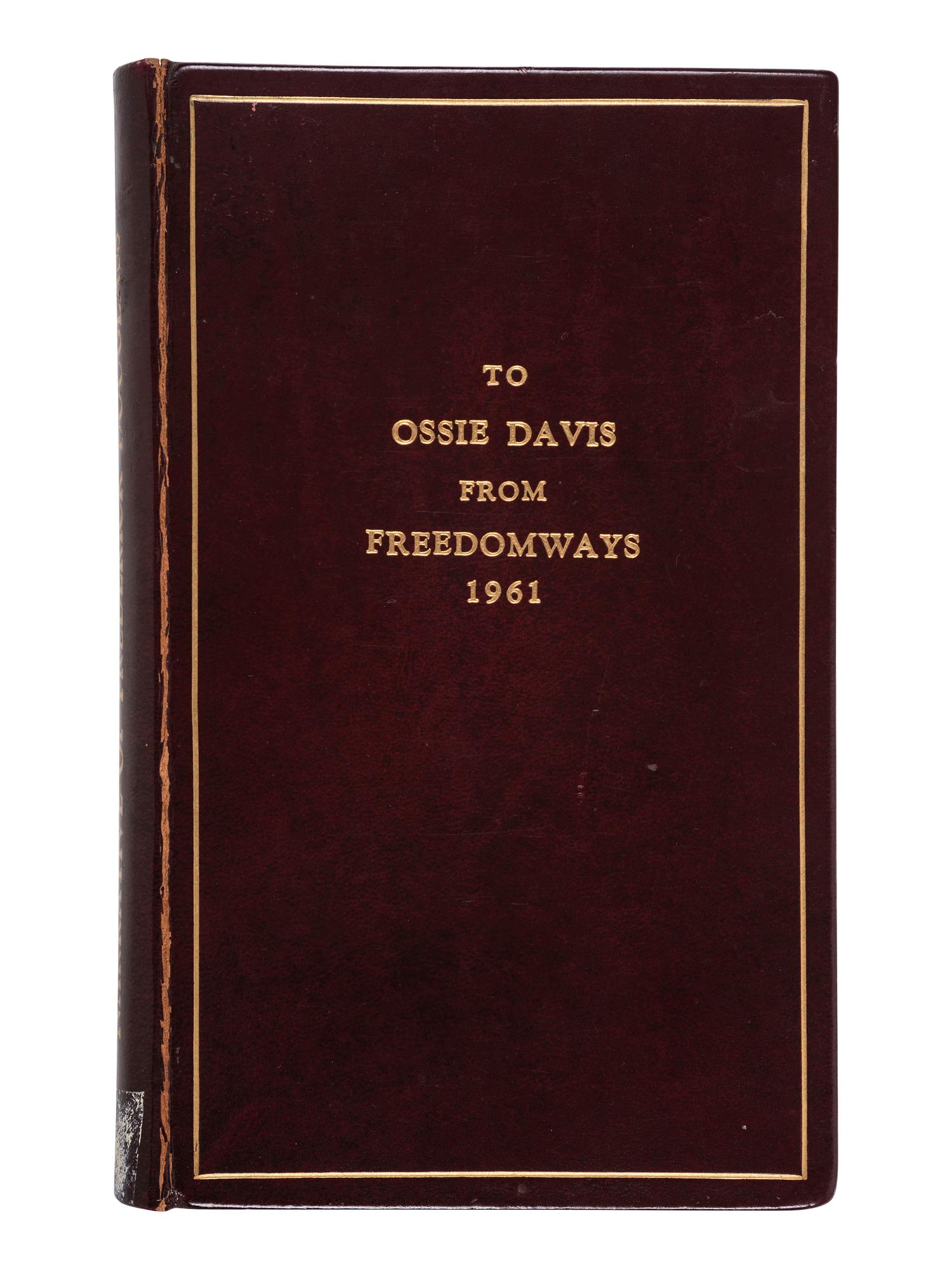 DOUGLASS, Frederick. Narrative of the Life of Frederick Douglass . Presented to Ossie Davis, 1961.