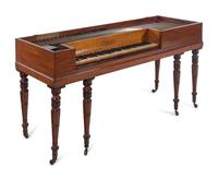 A George III Mahogany and Satinwood Square Piano