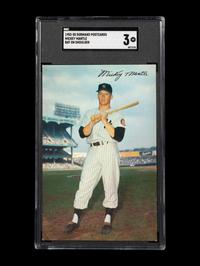 A 1953-55 Dormand Mickey Mantle Bat On Shoulder Postcard (SGC 3 VG)
