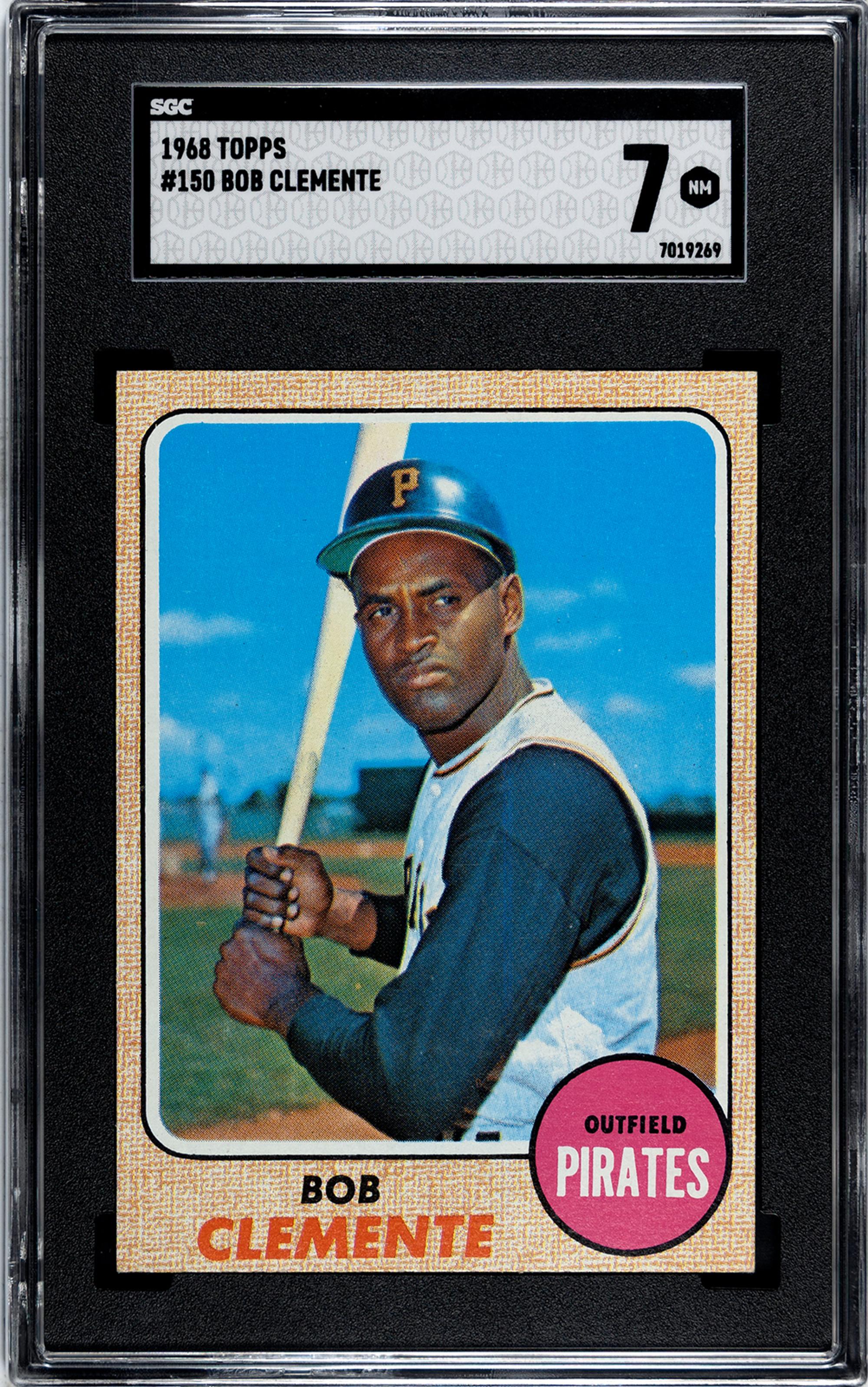 A 1968 Topps Roberto Clemente Baseball Card No. 150 (SGC 7 NRMT)