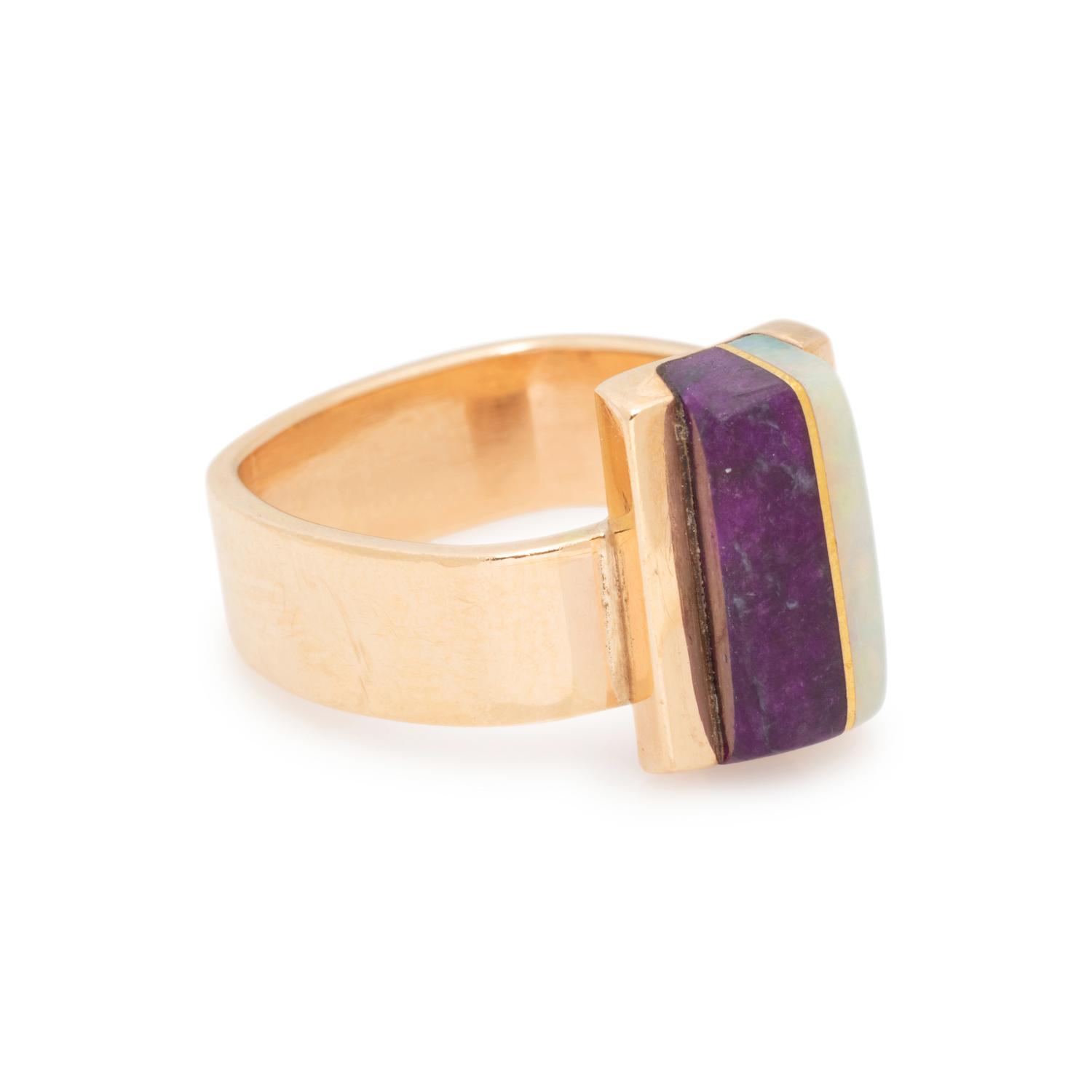 YELLOW GOLD AND MULTIGEM INLAY SET