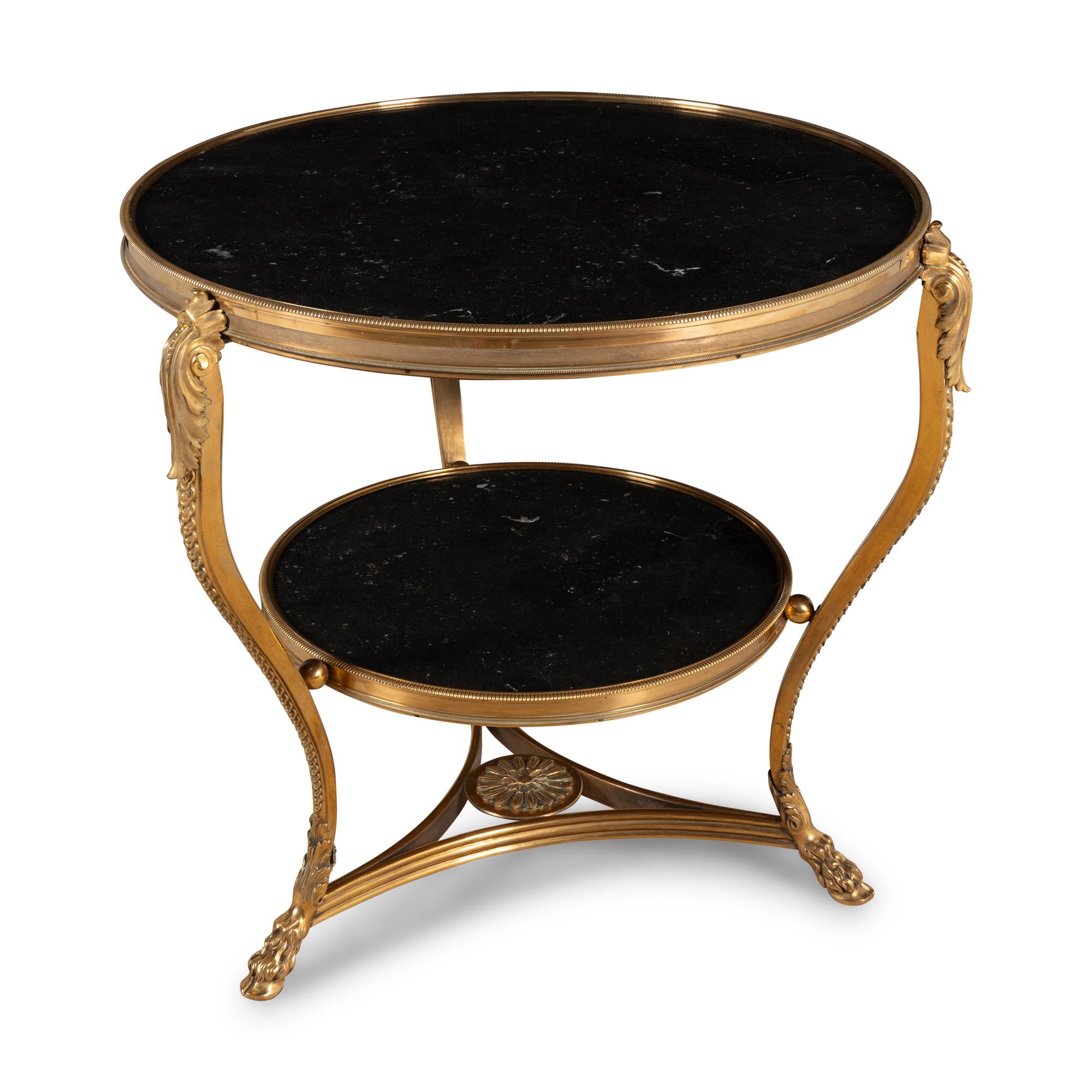 A French Gilt Bronze and Marble Guéridon