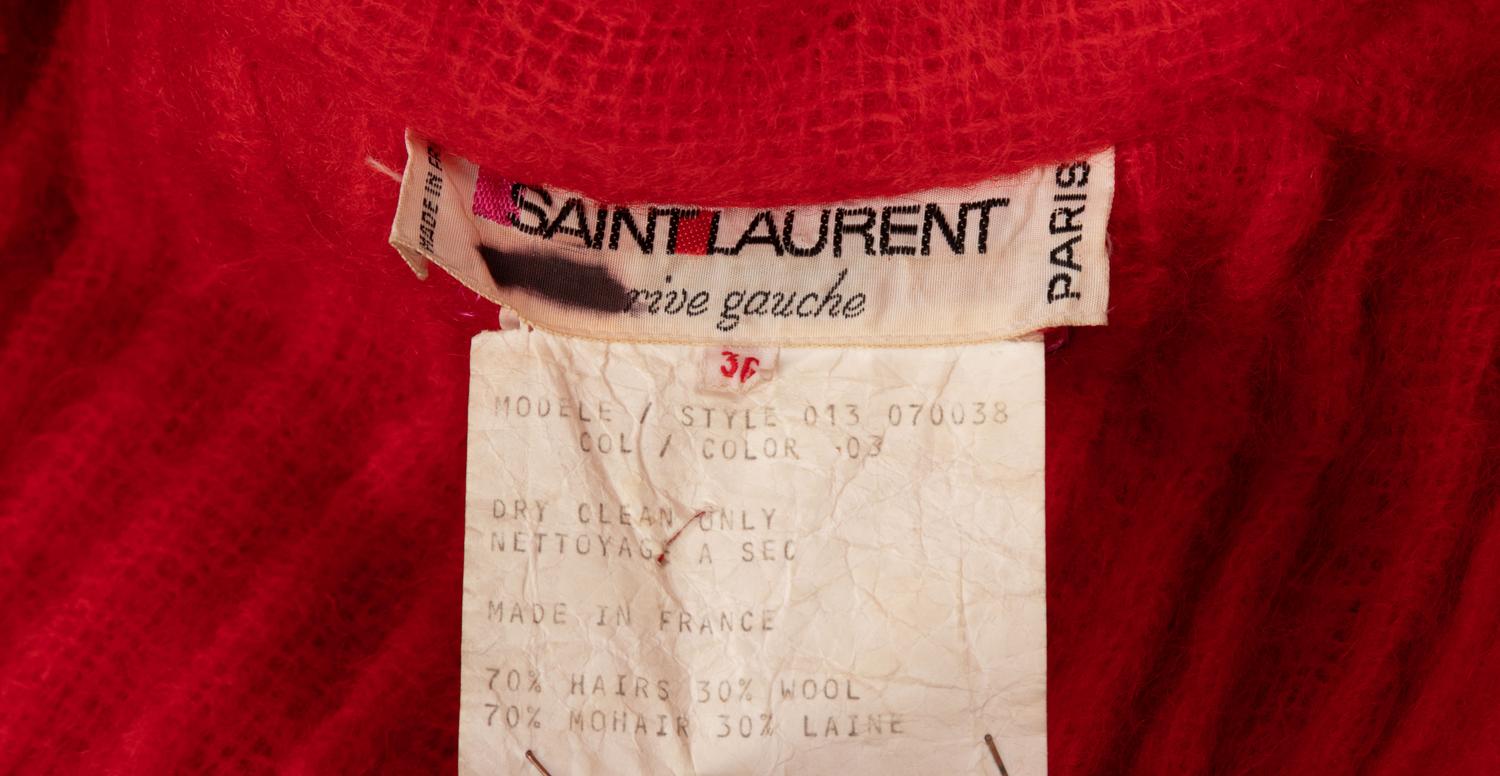 Saint Laurent Rive Gauche Red Coat, 1970-1980s