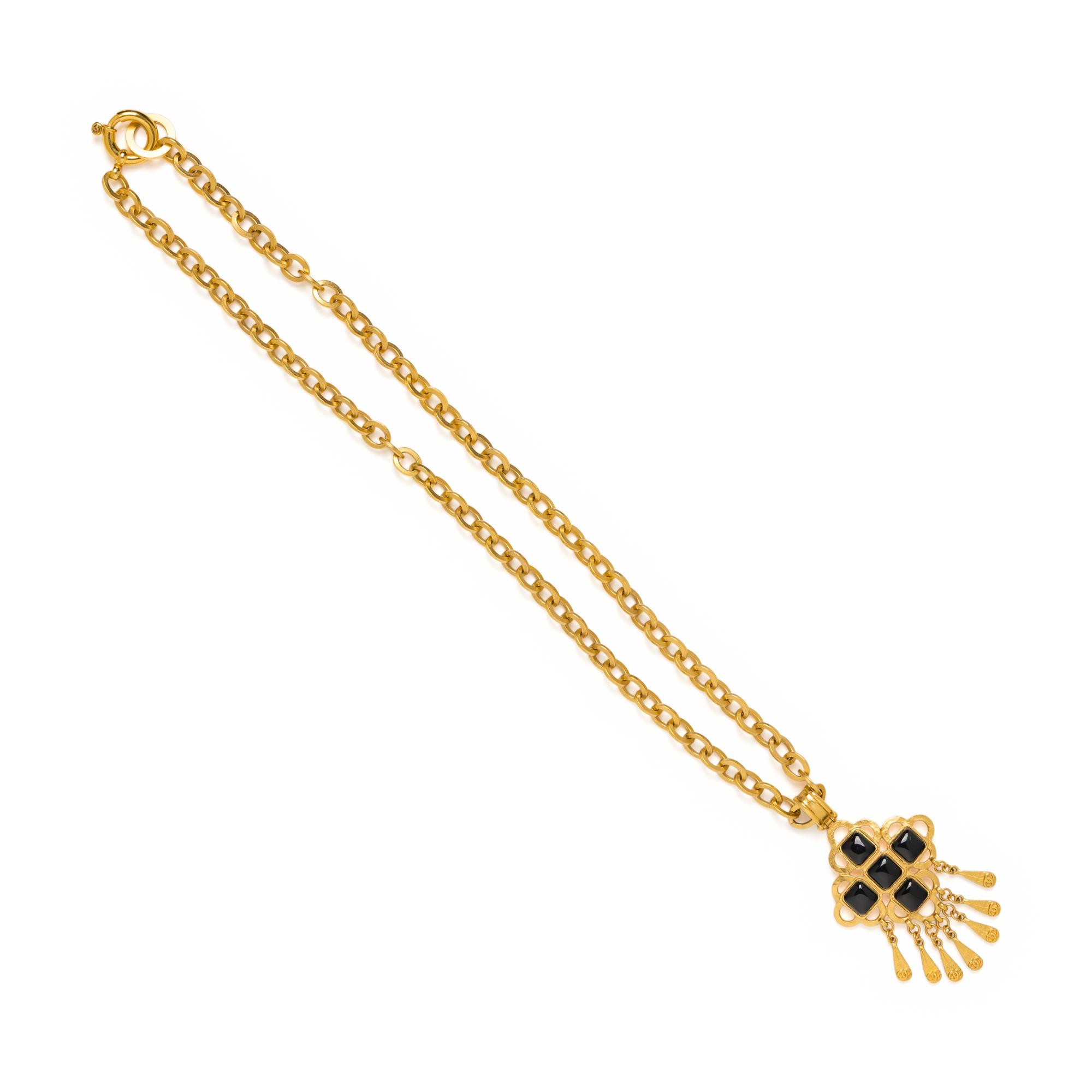 Chanel, Byzantine Cross Logo Pendant Necklace