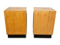 A Pair of Contemporary Maple Veneered Pedestal Tables